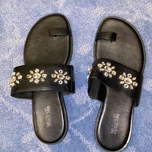 Michael Kors Black Crystal Sandals Size 6.5
